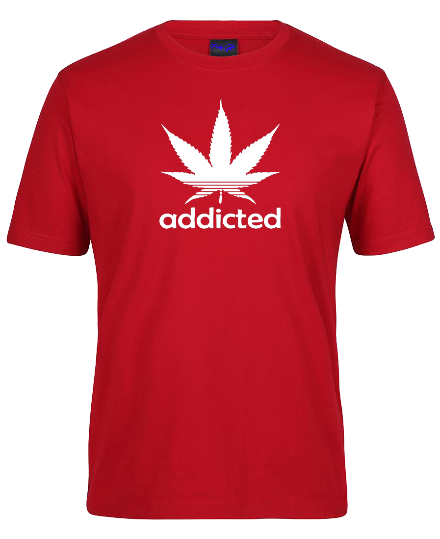 Addicted "Weed" Funny Brand Parody T-Shirt