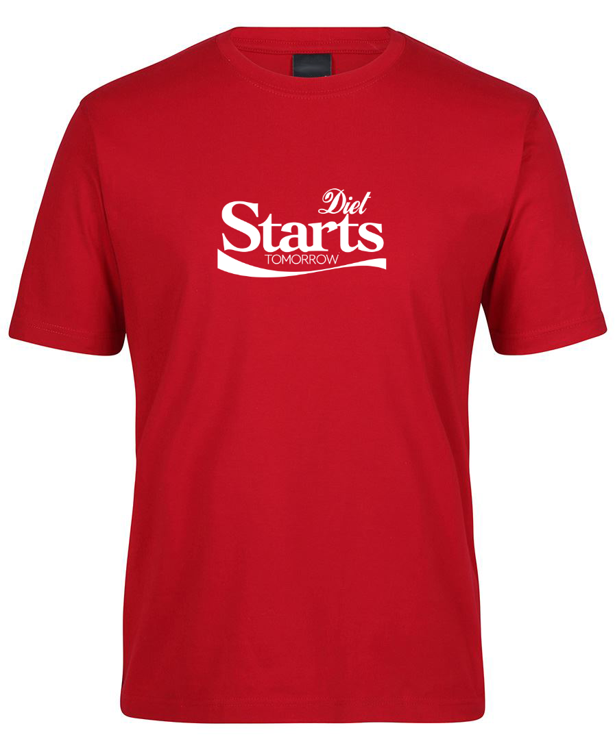 Diet Starts Tomorrow Funny Diet Pun T-Shirt - Red