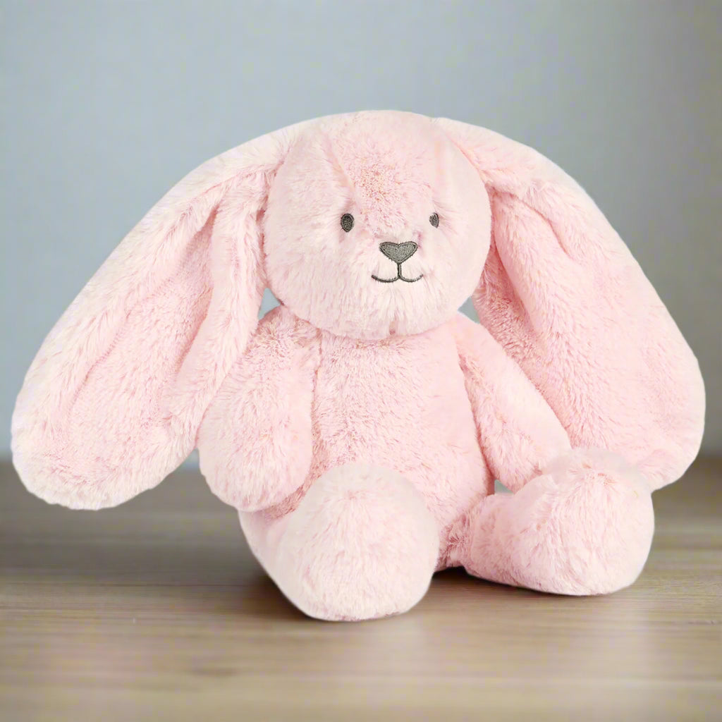 Personalised Bunny Baby Toy in Light Pink
