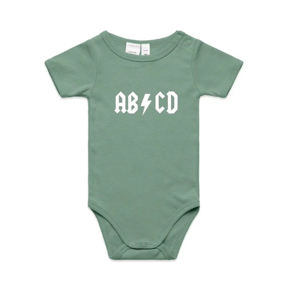 ABCD of ACDC Parody Baby Romper Funky Gifts