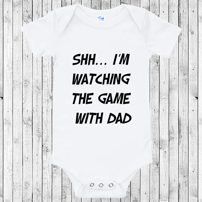 Watching the Game with Dad Baby Romper Funky Gifts