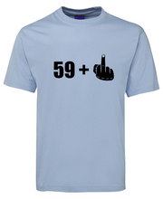 Load image into Gallery viewer, Funny Birthday Celebration 59+1 T-Shirt. 60th Birthday
