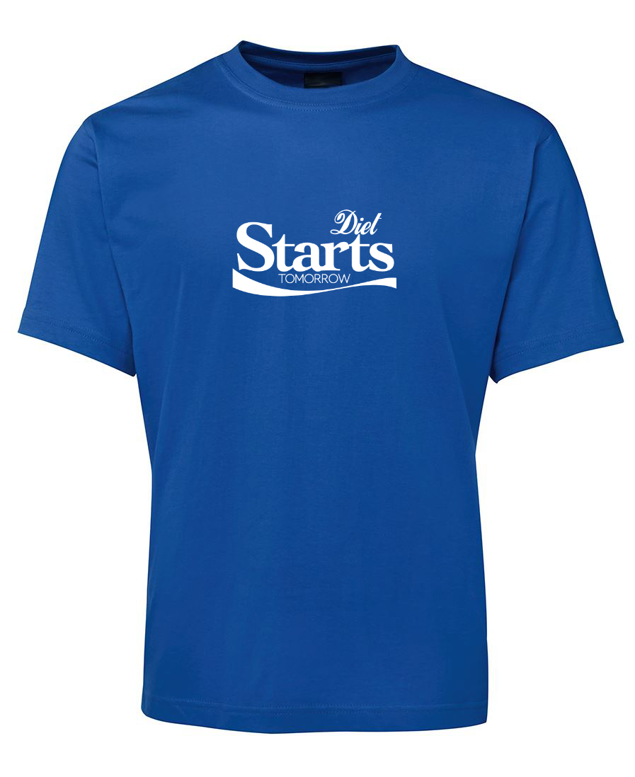 Diet Starts Tomorrow Funny Diet Pun T-Shirt - Blue