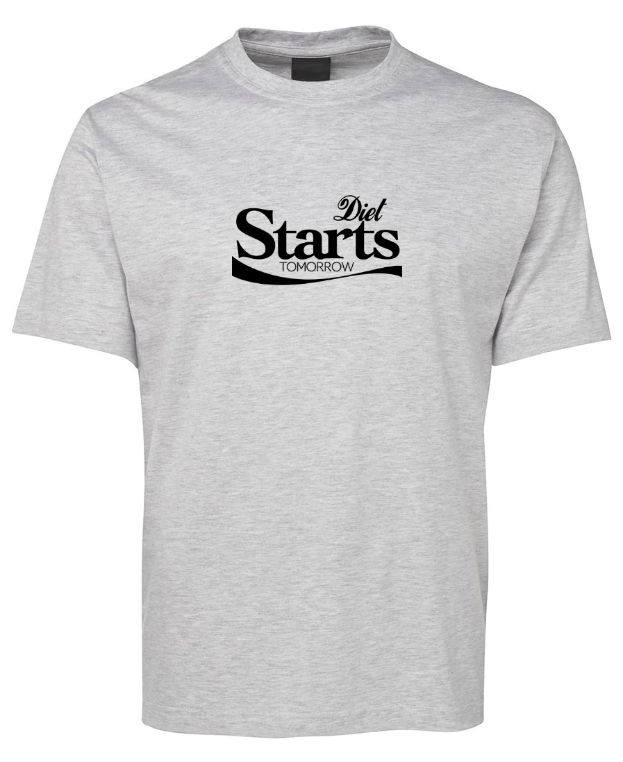 Diet Starts Tomorrow Funny Diet Pun T-Shirt - Grey