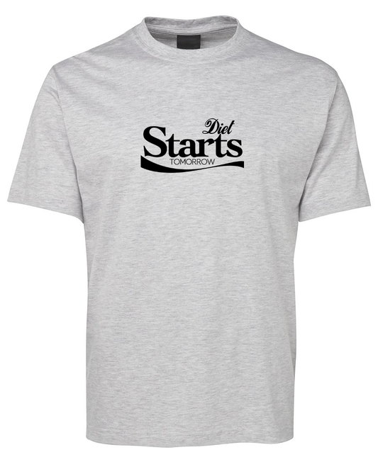 Diet Starts Tomorrow Funny Diet Pun T-Shirt - Grey