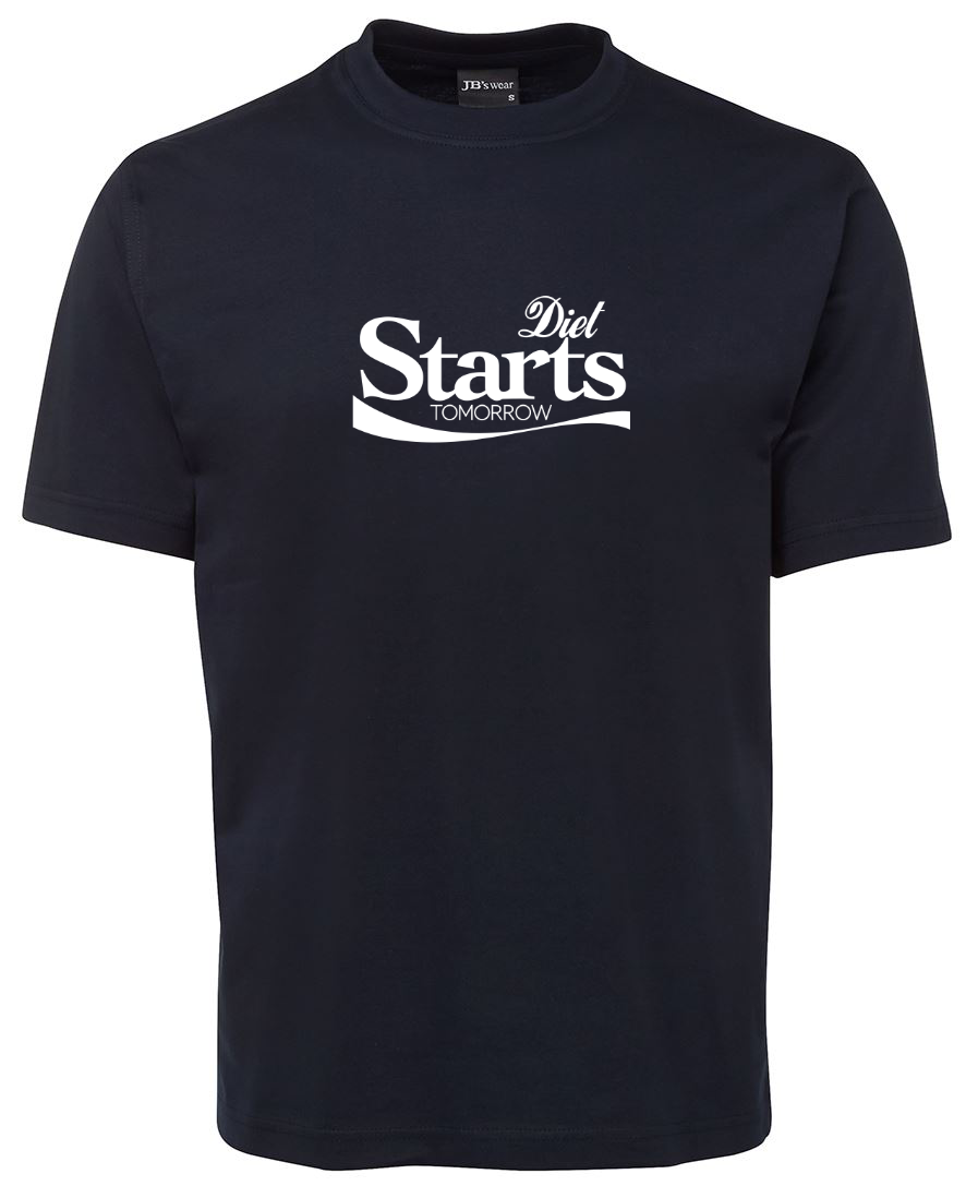 Diet Starts Tomorrow Funny Diet Pun T-Shirt - Navy