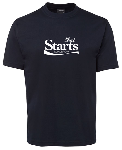 Diet Starts Tomorrow Funny Diet Pun T-Shirt - Navy