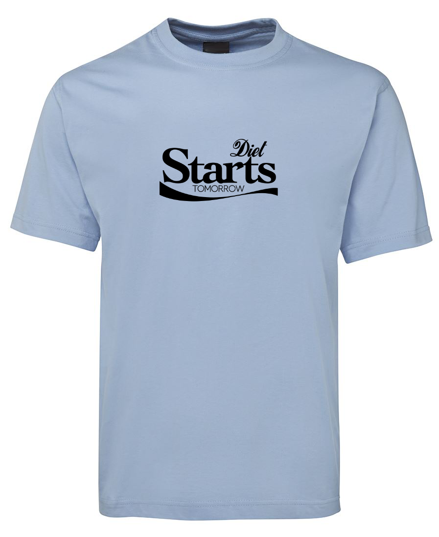 Diet Starts Tomorrow Funny Diet Pun T-Shirt - Sky Blue
