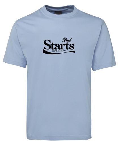 Diet Starts Tomorrow Funny Diet Pun T-Shirt - Sky Blue