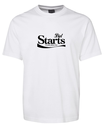 Diet Starts Tomorrow Funny Diet Pun T-Shirt - White