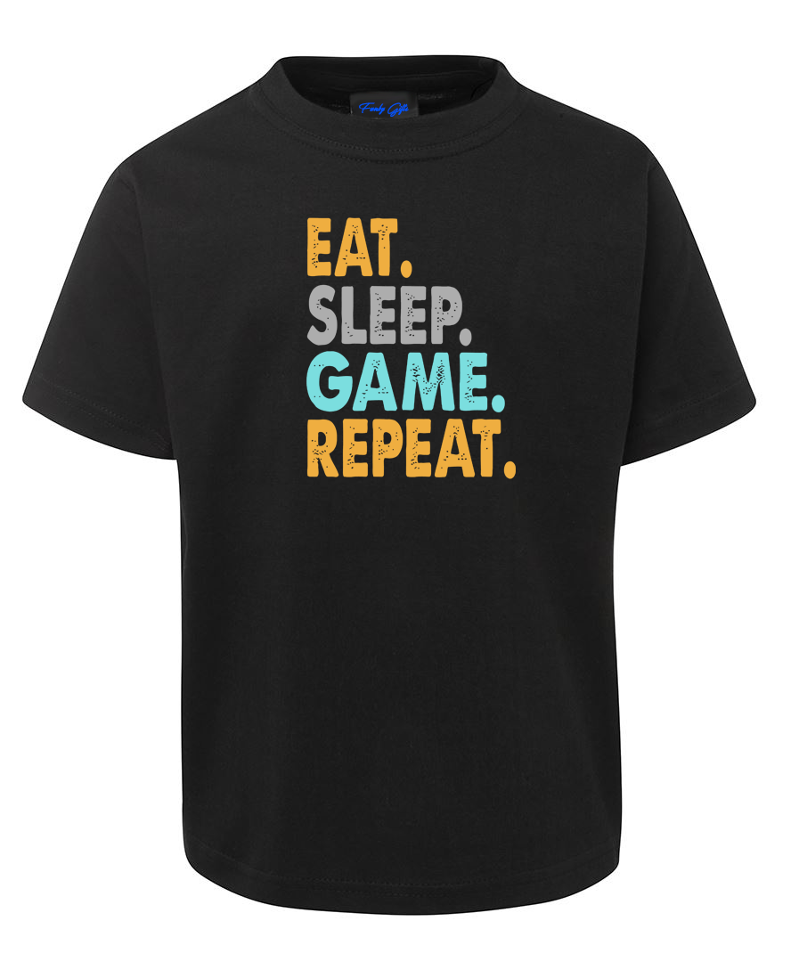 Eat Sleep Game Repeat Gaming T-Shirt | Funky Gifts Australia