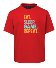 Load image into Gallery viewer, Eat Sleep Game Repeat Gaming T-Shirt | Funky Gifts Australia
