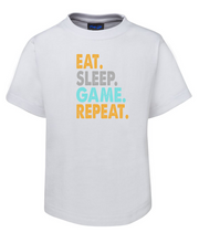 Load image into Gallery viewer, Eat Sleep Game Repeat Gaming T-Shirt | Funky Gifts Australia
