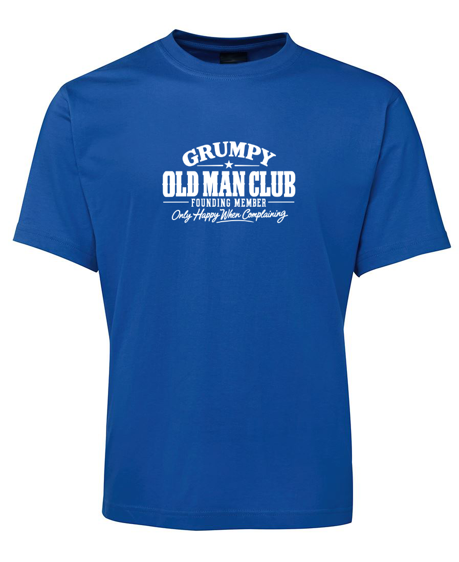 Grumpy Old Man Club Funny Novelty T-Shirt - Blue