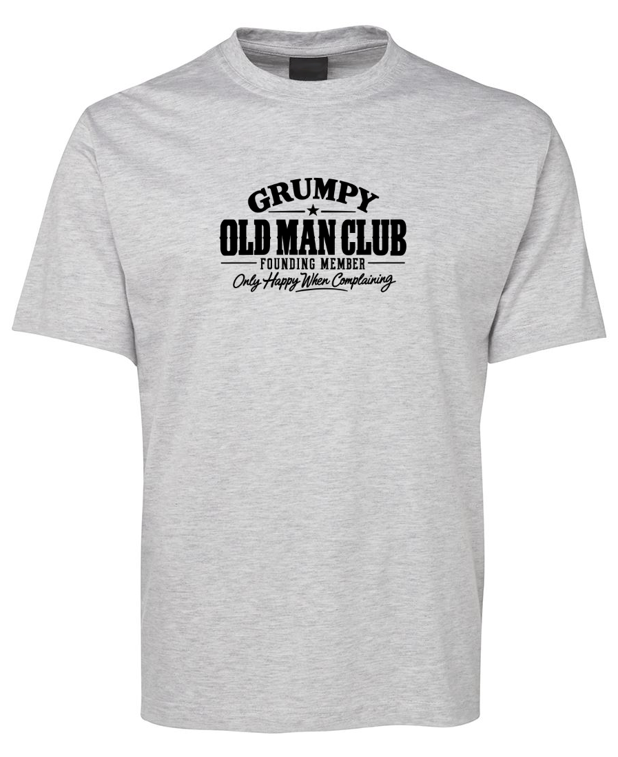 Grumpy Old Man Club Funny Novelty T-Shirt - Grey