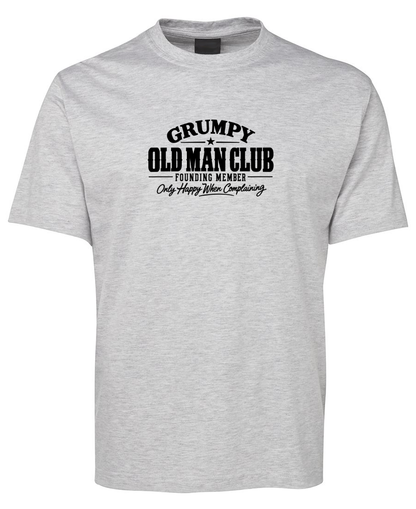 Grumpy Old Man Club Funny Novelty T-Shirt - Grey