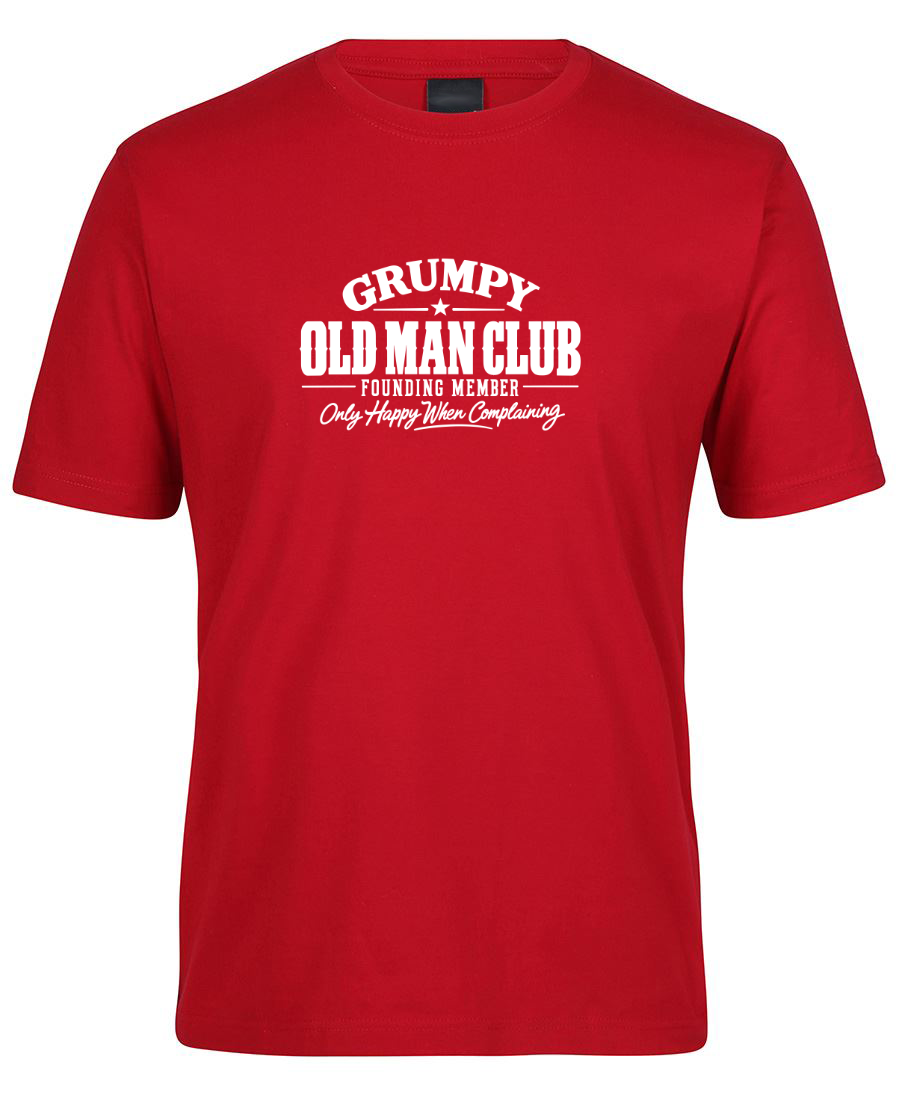 Grumpy Old Man Club Funny Novelty T-Shirt - Red