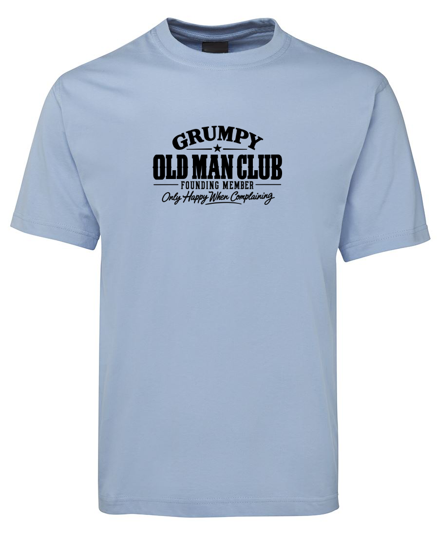 Grumpy Old Man Club Funny Novelty T-Shirt - Sky Blue