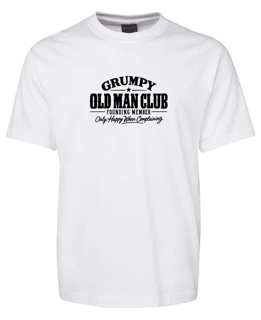 Grumpy Old Man Club Funny Novelty T-Shirt - White