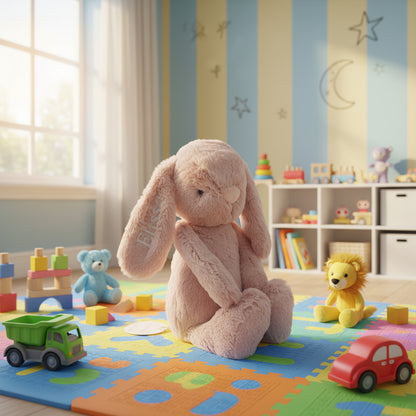 Personalised Jamie Kay Snuggle Bunny in Blush Pink