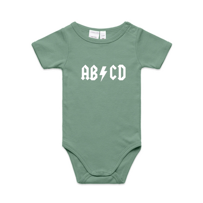 ABCD of ACDC Parody Baby Romper