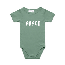 Load image into Gallery viewer, ABCD of ACDC Parody Baby Romper
