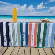 Load image into Gallery viewer, Personalised Embroidered Beach Towel (Black)
