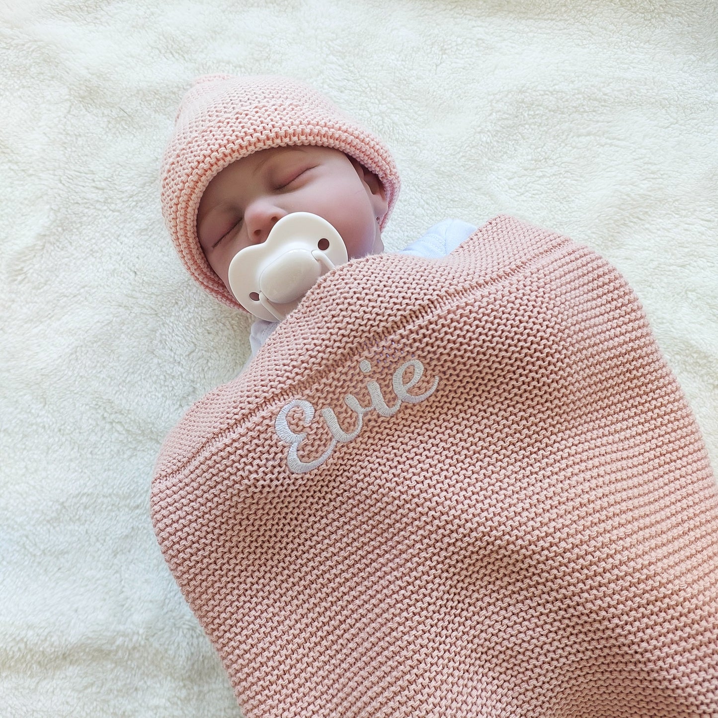 Personalised Baby Luxury Cotton Blanket in Pink Funky Gifts Australia