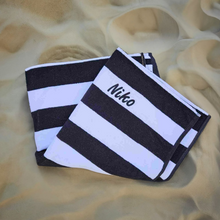 Load image into Gallery viewer, Personalised Embroidered Beach Towel (Black)
