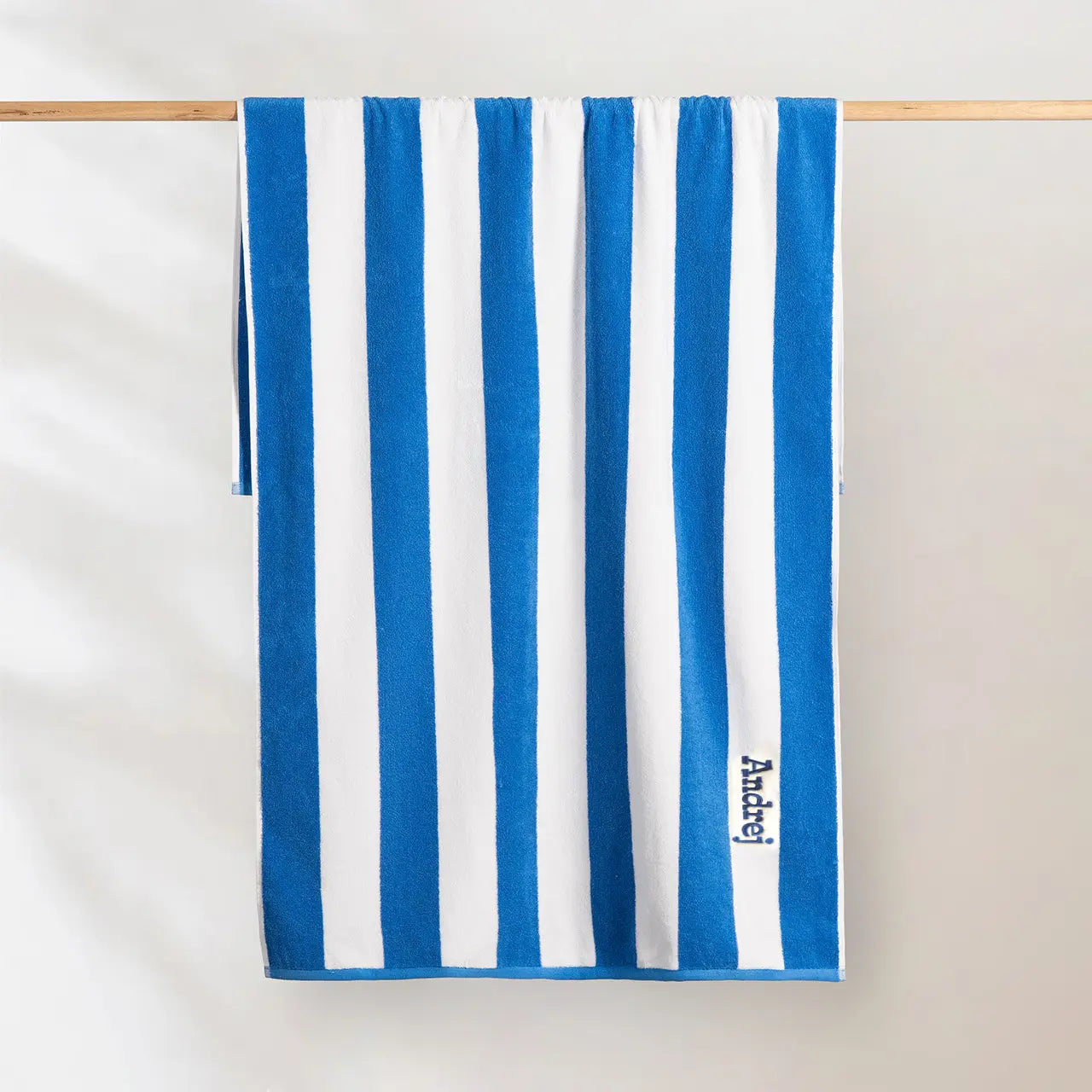 Personalised Blue Beach Towel 100% Cotton funkygifts.com.au