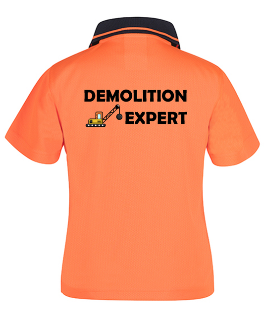 Kids Hi-Vis Workwear Personalised "Demolition Expert" Shirt