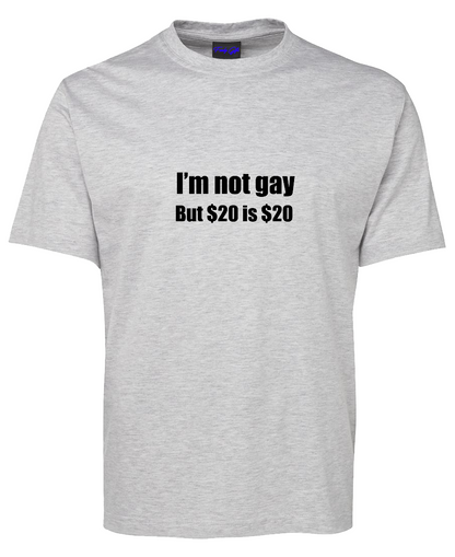 I am not gay but $20 is $20 Funny T-Shirt