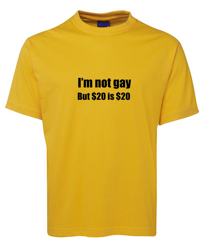 I am not gay but $20 is $20 Funny T-Shirt
