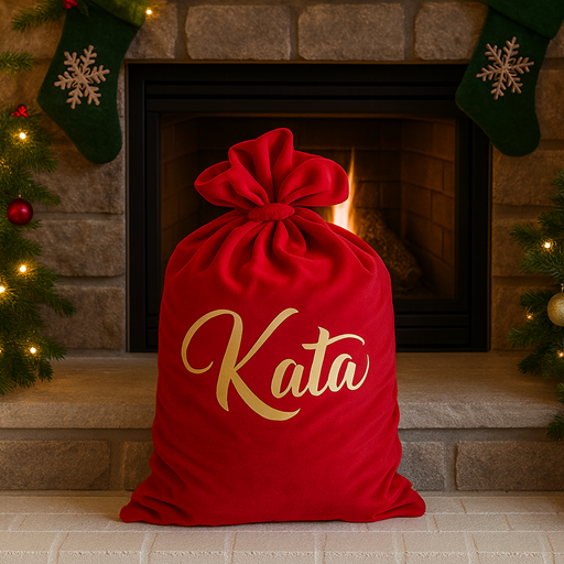 Personalised Red Velvet Christmas Santa Sack