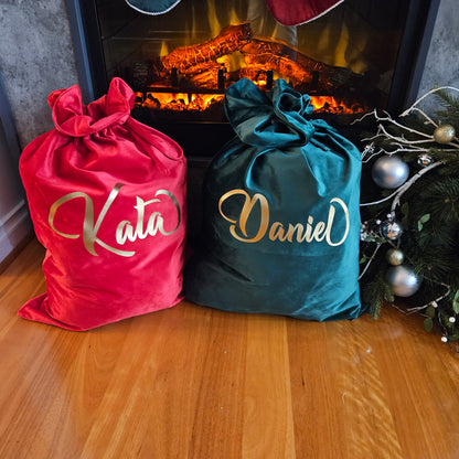 Personalised Velvet Christmas Santa Sack