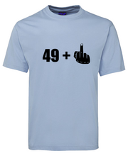 Load image into Gallery viewer, Funny Birthday Celebration 49+1 T-Shirt. 50th Birthday
