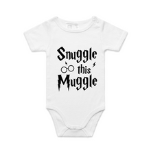 Load image into Gallery viewer, Snuggle this Muggle Novelty Baby Romper
