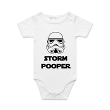 Load image into Gallery viewer, Storm Pooper Parody Baby Romper
