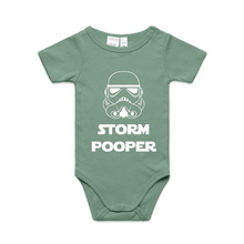 Load image into Gallery viewer, Storm Pooper Parody Baby Romper
