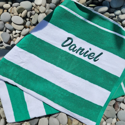 Personalised Emerald Beach Towel – Embroidered 100% Cotton Gift (80x160cm)